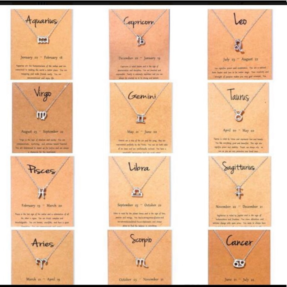 Zodiac Necklaces (Aries-Virgo)